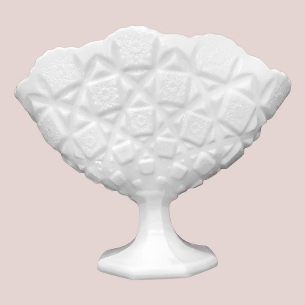 Westmoreland Milk Glass Flat Fan-Shaped Vase